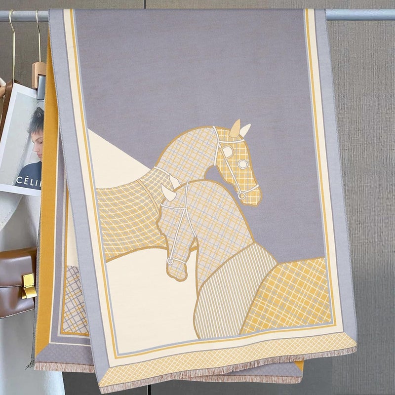 EXTREE Scarfs for Women Pashmina Silky Shawl Wrap for Evening Dressing Blanket Open Front Poncho Cape - Image 4